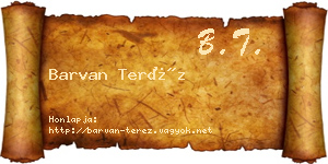 Barvan Teréz névjegykártya