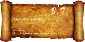 Barvan Teréz névjegykártya